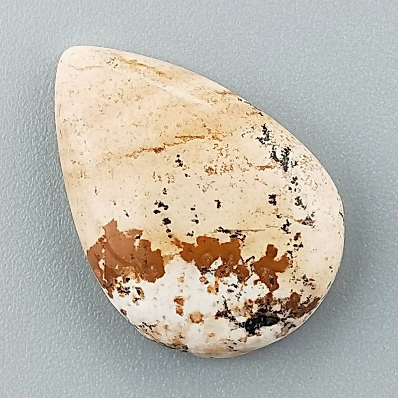 Pietra Paesina Naturale Forma Goccia Piatto Cabochon Liscio Fatto a Mano 25X17X5mm 3,35gm 1pz