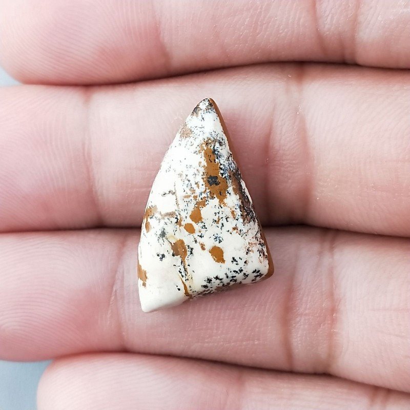 Pietra Paesina Naturale Forma Fantasia Piatto Cabochon Liscio Fatto a Mano 21X15X5mm 2,50gm 1pz