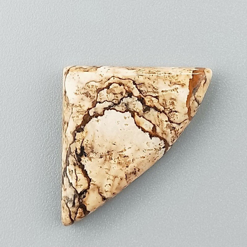 Pietra Paesina Naturale Forma Fantasia Piatto Cabochon Liscio Fatto a Mano 28X17X4mm 2,60gm 1pz