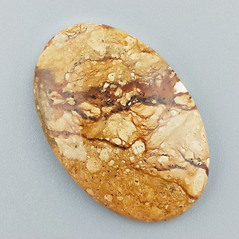 Pietra Paesina Naturale Forma Ovale Piatto Cabochon Liscio Fatto a Mano 40X27X6mm 10,75gm 1pz