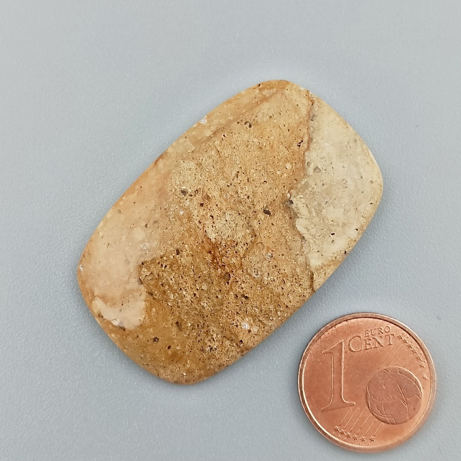 Pietra Paesina Naturale Forma Cuscino Piatto Cabochon Liscio Fatto a Mano 38X24X5mm 7,85gm 1pz