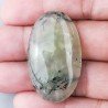 Prehnite Naturale Forma Ovale Piatto Cabochon Liscio Fatto a Mano 40X24X8mm 14,30gm 1pz