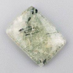 Prehnite Naturale Forma Cuscino Piatto Cabochon Liscio Fatto a Mano 34X25mm 14.75gm 1pz