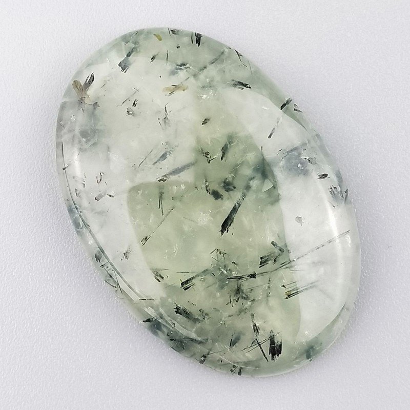 Prehnite Naturale Forma Ovale Piatto Cabochon Liscio Fatto a Mano 41X28X7mm 14,60gm 1pz Prehnite Naturale Forma Ovale Piatto Cabochon Liscio Fatto a Mano 41X28X7mm 14,60gm 1pz