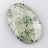 Prehnite Naturale Forma Ovale Piatto Cabochon Liscio Fatto a Mano 41X28X7mm 14,60gm 1pz