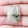 Prehnite Naturale Forma Cuscino Piatto Cabochon Liscio Fatto a Mano 25X20X6mm 6,40gm 1pz