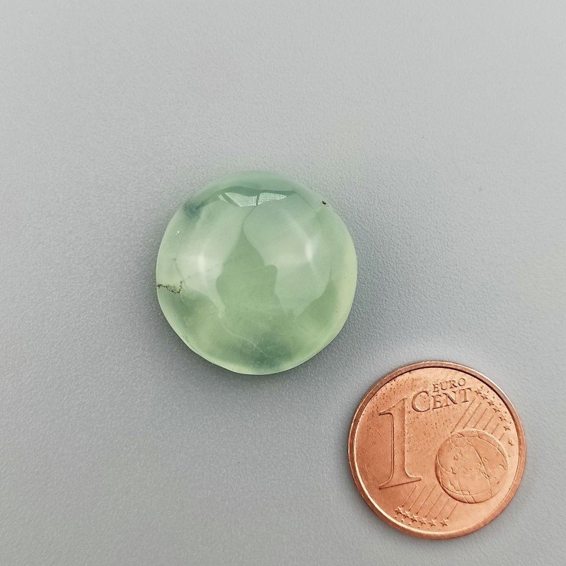 Prehnite Naturale Forma Tondo Piatto Cabochon Liscio Fatto a Mano 18X18X8mm 24,80 Carati 1pz
