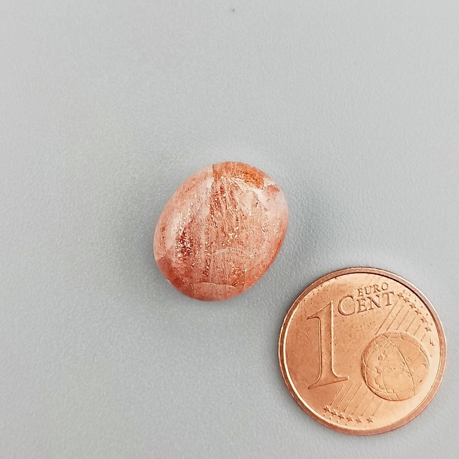 Pietra Di Sole 'Eliolite' Naturale Forma Ovale Piatto Cabochon Liscio Fatto a Mano 14X11X6mm 8,60 Carati 1pz