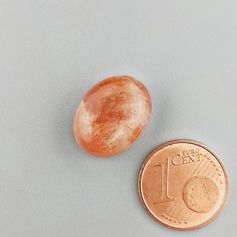 Cabochon di Pietra di Sole Eliolite Naturale Ovale, Piatto e Liscio, 16x12x6 mm, 10,50 ct, Fatto a Mano