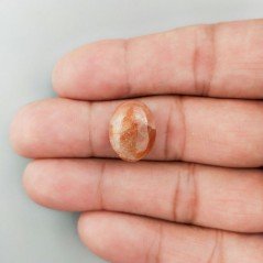 Cabochon di Pietra di Sole Eliolite Naturale Ovale, Piatto e Liscio, 16x12x6 mm, 10,50 ct, Fatto a Mano