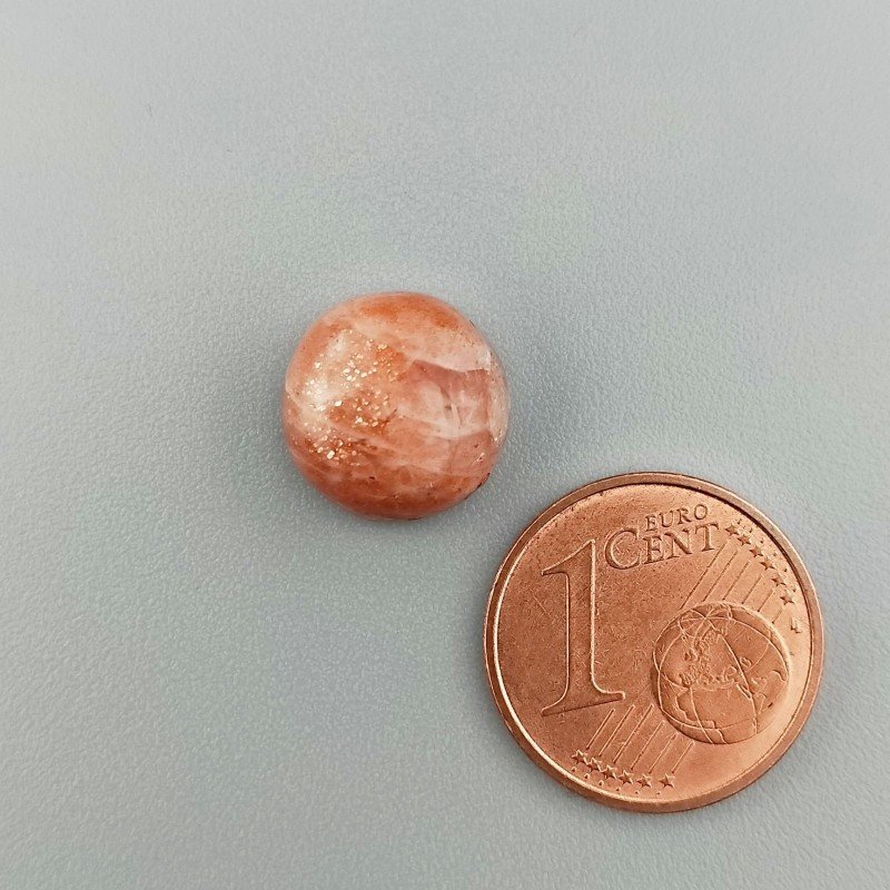 Pietra Di Sole 'Eliolite' Naturale Forma Tondo Piatto Cabochon Liscio Fatto a Mano 11X11X5mm 5,50 Carati 1pz