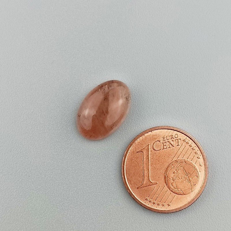 Cabochon di Pietra di Sole Eliolite Naturale Ovale, Piatto e Liscio, 13x8x4 mm, 3,65 ct, Fatto a Mano