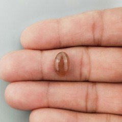 Cabochon di Pietra di Sole Eliolite Naturale Ovale, Piatto e Liscio, 13x8x4 mm, 3,65 ct, Fatto a Mano