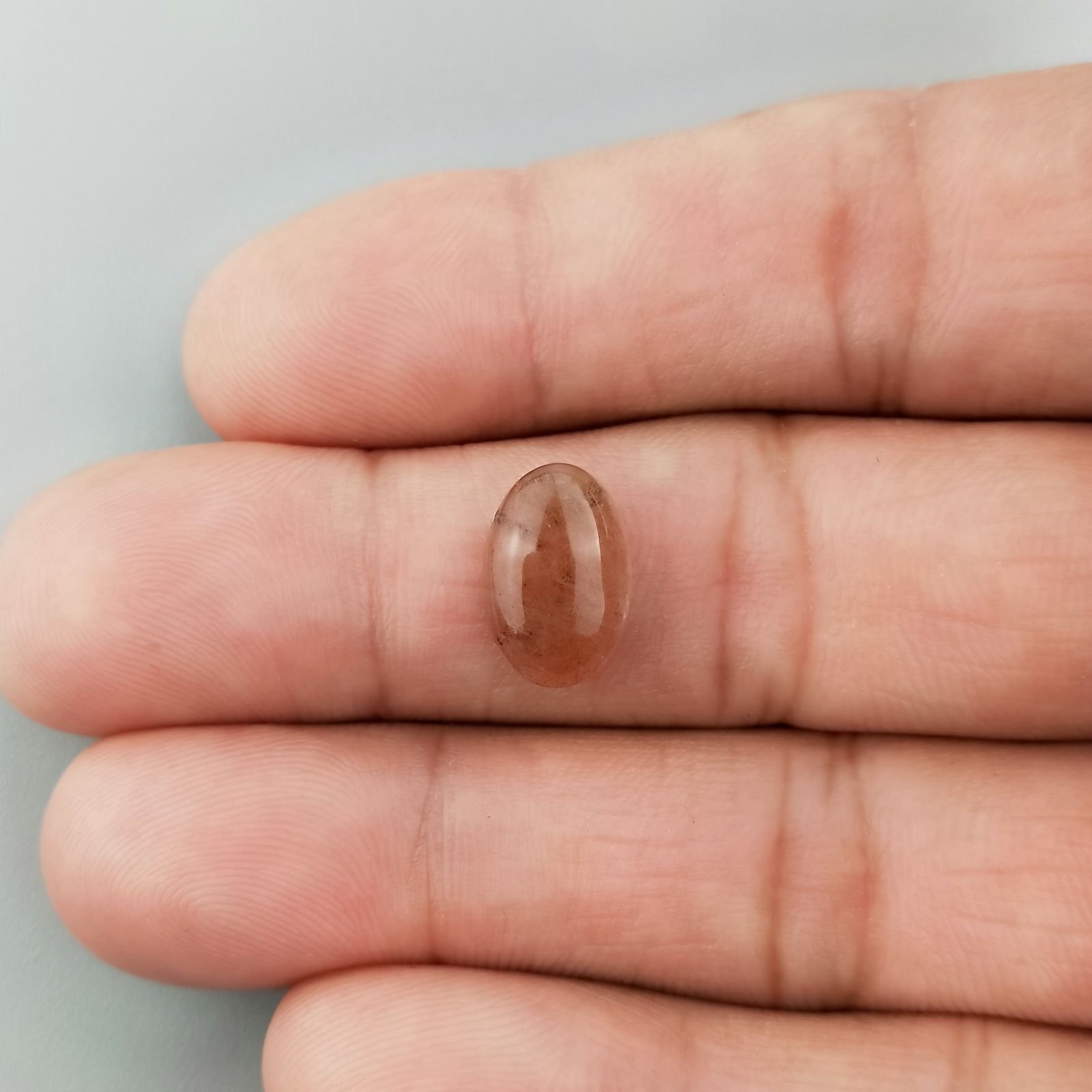 Pietra Di Sole 'Eliolite' Naturale Forma Ovale Piatto Cabochon Liscio Fatto a Mano 13X8X4mm 3,65 Carati 1pz