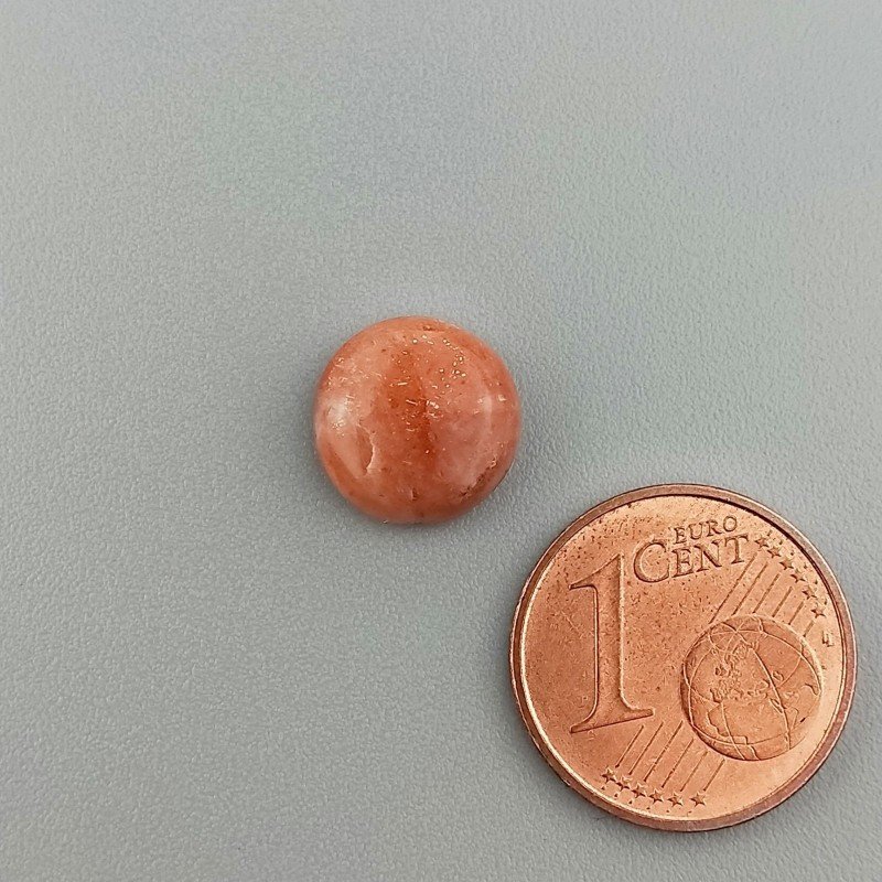 Pietra Di Sole 'Eliolite' Naturale Forma Tondo Piatto Cabochon Liscio Fatto a Mano 10X10X4mm 3,15 Carati 1pz