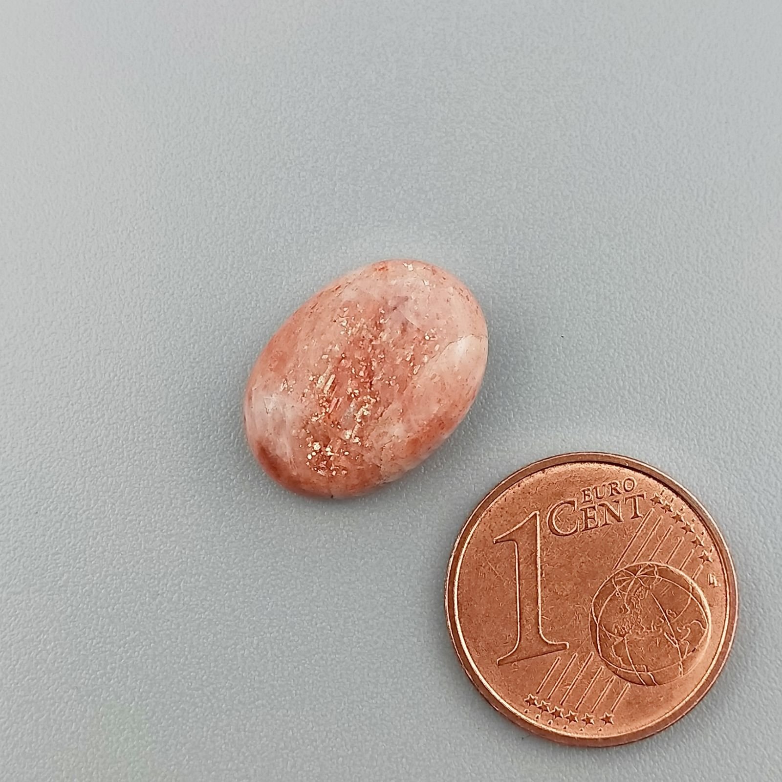 Pietra Di Sole 'Eliolite' Naturale Forma Ovale Piatto Cabochon Liscio Fatto a Mano 15X11X4mm 6,10 Carati 1pz