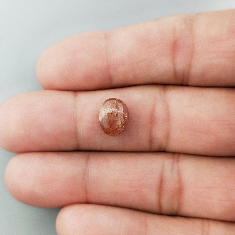 Pietra Di Sole 'Eliolite' Naturale Forma Ovale Piatto Cabochon Liscio Fatto a Mano 10X8X4mm 2,90 Carati 1pz