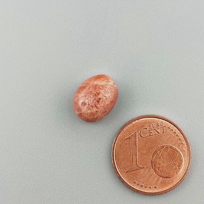 Cabochon di Pietra di Sole Eliolite Naturale Ovale, Piatto e Liscio, 10x8x5 mm, 3,90 ct, Fatto a Mano