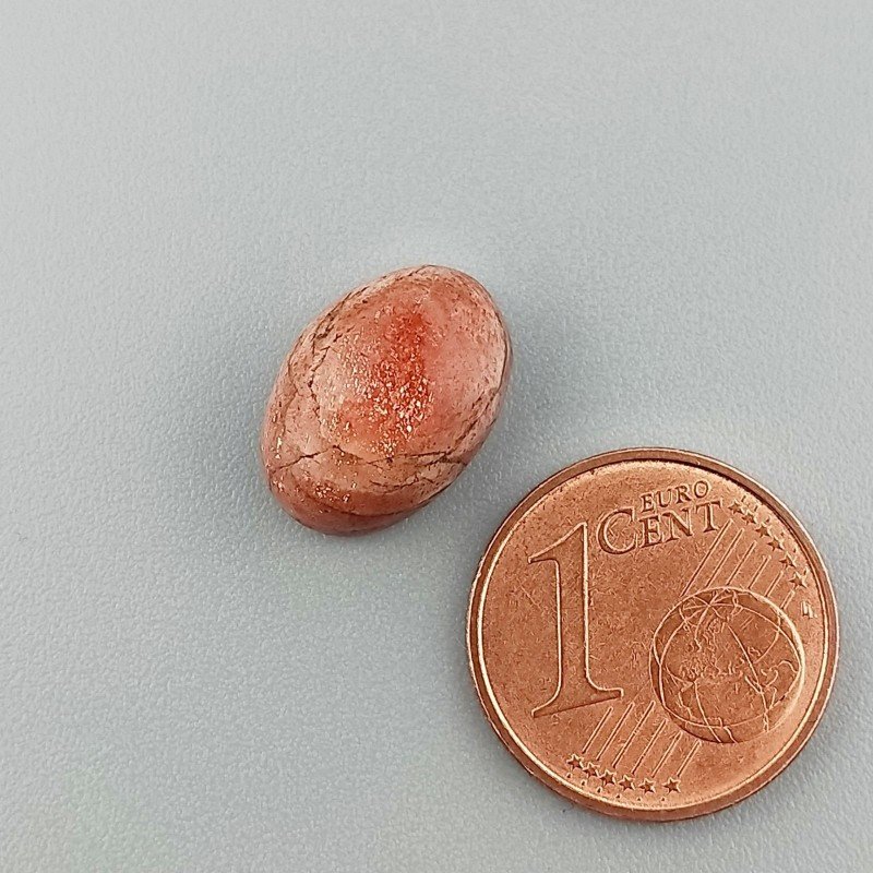 Pietra Di Sole 'Eliolite' Naturale Forma Ovale Piatto Cabochon Liscio Fatto a Mano 13X9X6mm 5,75 Carati 1pz
