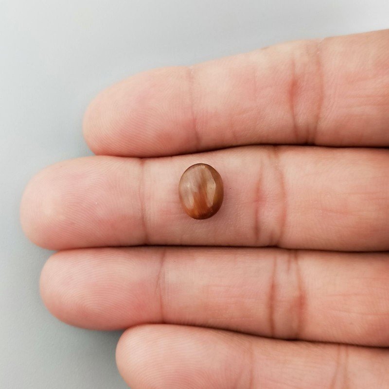 Pietra Di Sole 'Eliolite' Naturale Forma Ovale Piatto Cabochon Liscio Fatto a Mano 10X8X3mm 2,20 Carati 1pz