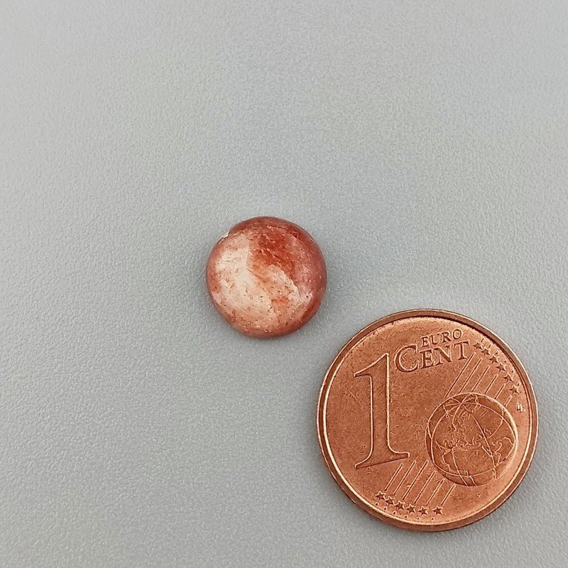 Pietra Di Sole 'Eliolite' Naturale Forma Tondo Piatto Cabochon Liscio Fatto a Mano 9X9X3mm 2,35 Carati 1pz