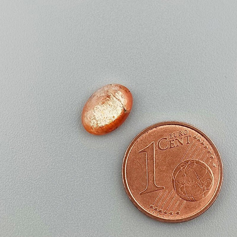 Pietra Di Sole 'Eliolite' Naturale Forma Ovale Piatto Cabochon Liscio Fatto a Mano 9X7X3mm 1,25 Carati 1pz