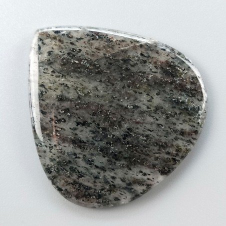 Quarzo Rutilato Moss Naturale Forma Cuore Piatto Cabochon Liscio Fatto a Mano 49x46mm 16,35gm 1pz