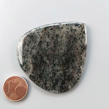 Quarzo Rutilato Moss Naturale Forma Cuore Piatto Cabochon Liscio Fatto a Mano 49x46mm 16,35gm 1pz