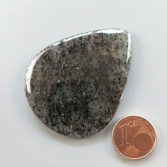 Quarzo Rutilato Moss Naturale Forma Goccia Piatto Cabochon Liscio Fatto a Mano 46X37mm 14.46gm 1pz