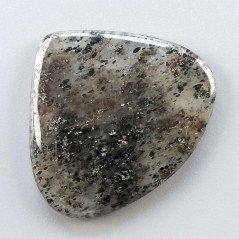 Quarzo Rutilato Moss Naturale Forma Cuore Piatto Cabochon Liscio Fatto a Mano 36X33mm 8,10gm 1pz