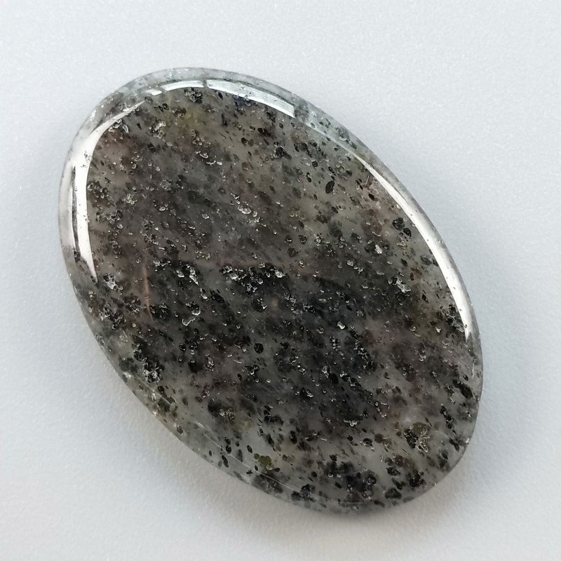Quarzo Rutilato Moss Naturale Forma Ovale Piatto Cabochon Liscio Fatto a Mano 41X27mm 10.62gm 1pz