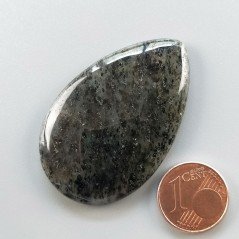 Quarzo Rutilato Moss Naturale Forma Goccia Piatto Cabochon Liscio Fatto a Mano 45X29mm 11.70gm 1pz