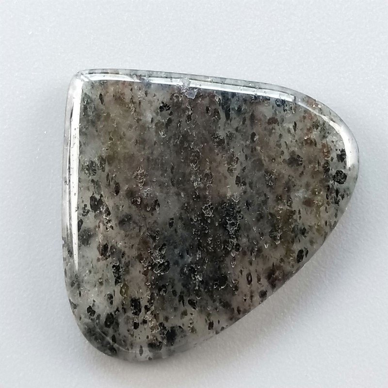 Quarzo Rutilato Moss Naturale Forma Cuore Piatto Cabochon Liscio Fatto a Mano 31X27mm 5,56gm 1pz