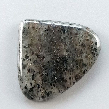 Quarzo Rutilato Moss Naturale Forma Cuore Piatto Cabochon Liscio Fatto a Mano 31X27mm 5,56gm 1pz