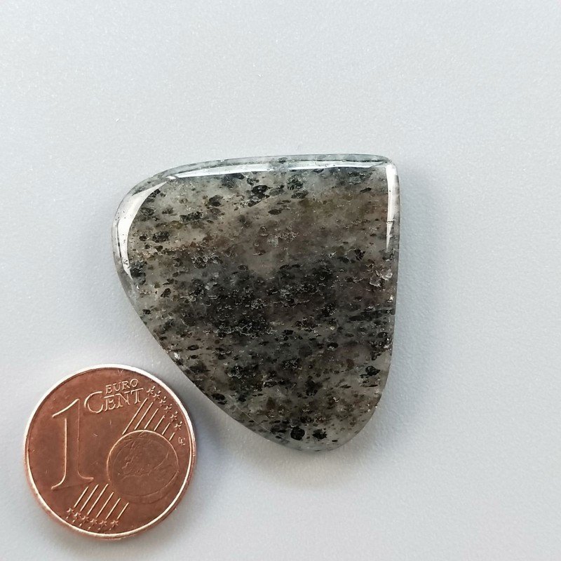 Cabochon di Quarzo Rutilato Moss Naturale Cuore, Piatto e Liscio, 31x27 mm, 5,56 g, Fatto a Mano