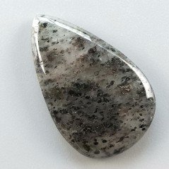 Quarzo Rutilato Moss Naturale Forma Goccia Piatto Cabochon Liscio Fatto a Mano 34X21mm 6,00gm 1pz