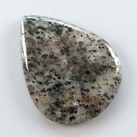 Quarzo Rutilato Moss Naturale Forma Goccia Piatto Cabochon Liscio Fatto a Mano 31X24mm 4.70gm 1pz