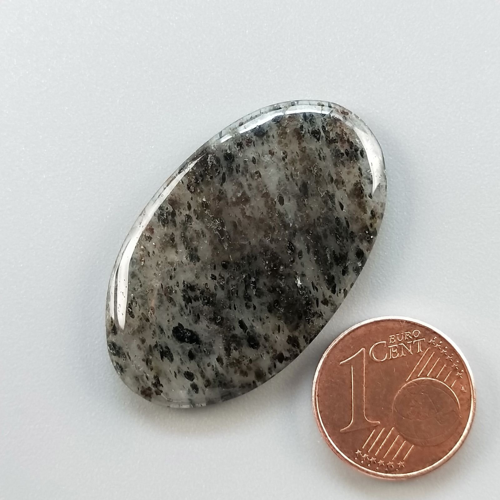 Quarzo Rutilato Moss Naturale Forma Ovale Piatto Cabochon Liscio Fatto a Mano 36X22mm 6,00gm 1pz
