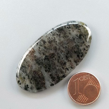 Quarzo Rutilato Moss Naturale Forma Ovale Piatto Cabochon Liscio Fatto a Mano 45X23mm 9.20gm 1pz