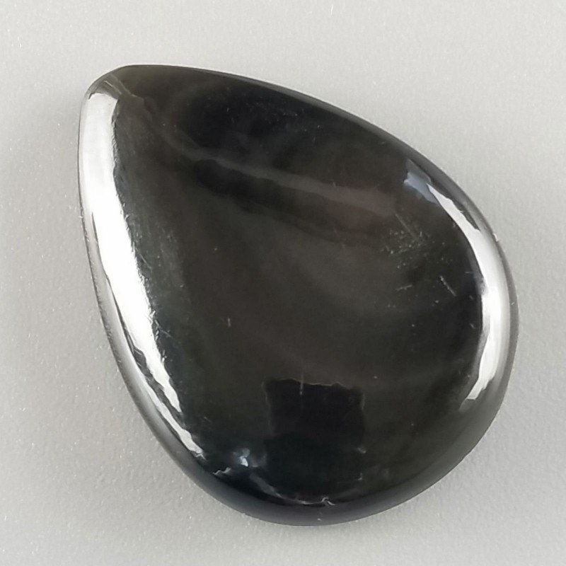 Ossidiana Arcobaleno Sheen Forma Goccia Piatto Cabochon Liscio Fatto a Mano 33X24X7mm 7,10gm 1pz