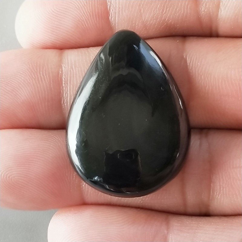 Ossidiana Arcobaleno Sheen Forma Goccia Piatto Cabochon Liscio Fatto a Mano 33X24X7mm 7,10gm 1pz