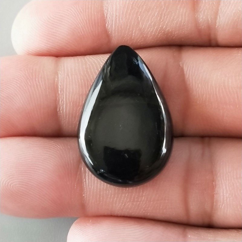 Ossidiana Arcobaleno Sheen Forma Goccia Piatto Cabochon Liscio Fatto a Mano 28X18X5mm 3,80gm 1pz