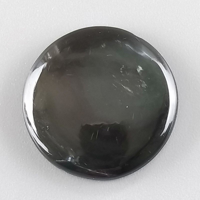 Ossidiana Arcobaleno Sheen Forma Tondo Piatto Cabochon Liscio Fatto a Mano 23X4mm 3,30gm 1pz