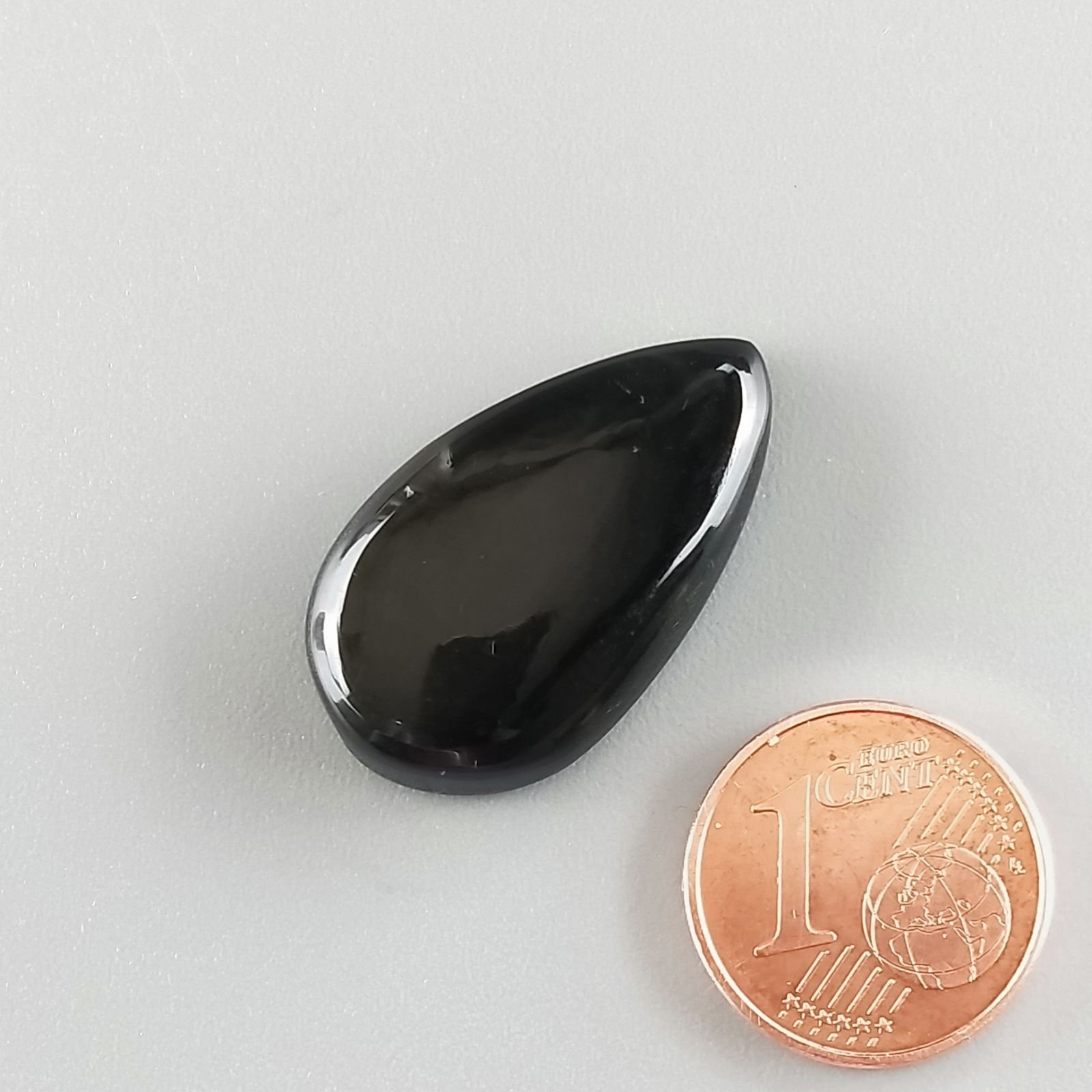 Ossidiana Arcobaleno Sheen Forma Goccia Piatto Cabochon Liscio Fatto a Mano 27X15X6mm 3,50gm 1pz
