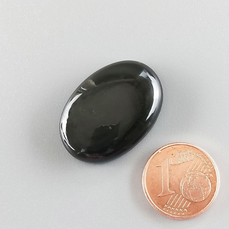 Cabochon di Ossidiana Arcobaleno Sheen Ovale, Piatto e Liscio, 26x18x7 mm, 4,90 g, Fatto a Mano
