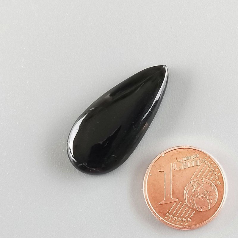 Cabochon di Ossidiana Arcobaleno Sheen Goccia, Piatto e Liscio, 27x13x4 mm, 2,20 g, Fatto a Mano