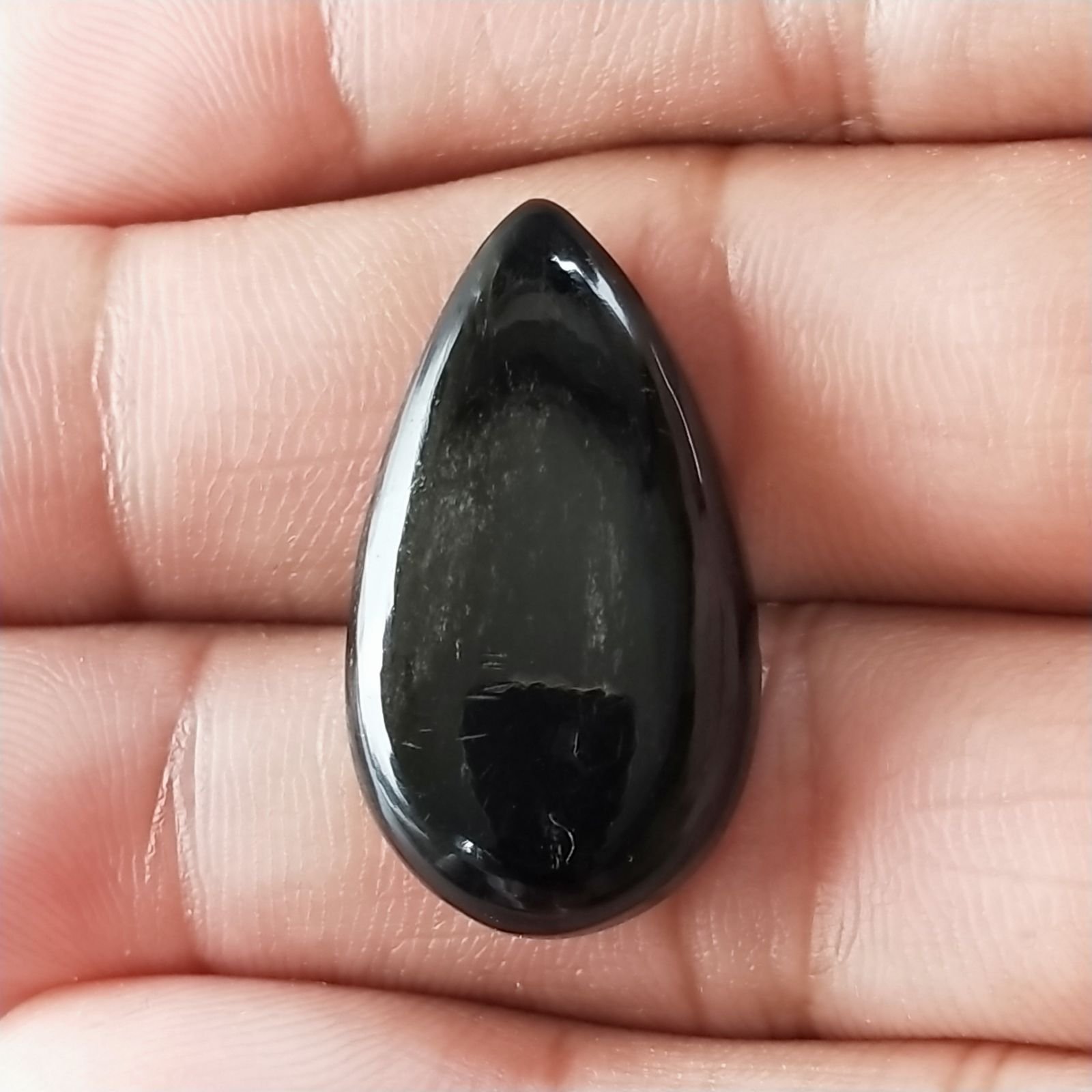 Ossidiana Arcobaleno Sheen Forma Goccia Piatto Cabochon Liscio Fatto a Mano 28X16X6mm 3,50gm 1pz