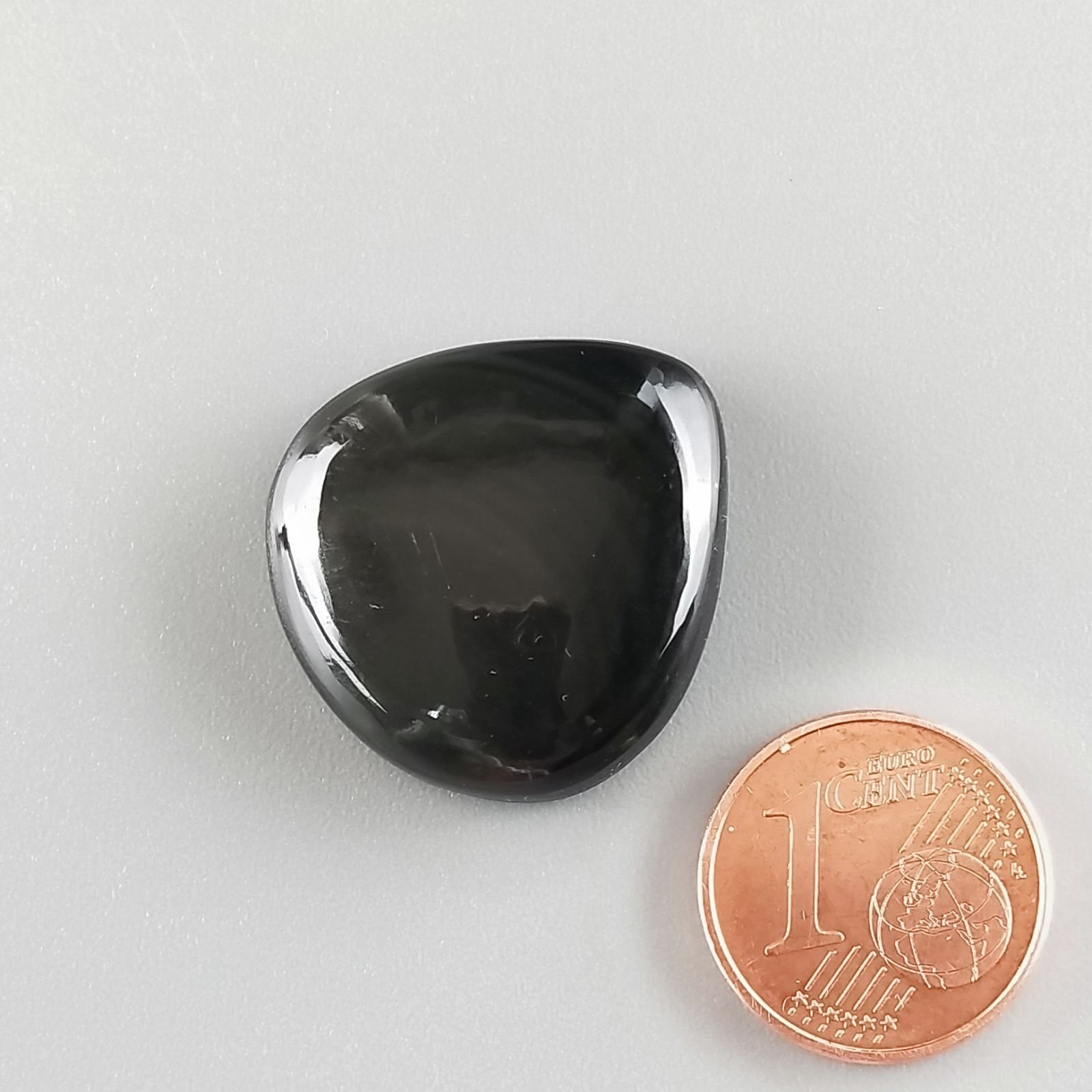 Ossidiana Arcobaleno Sheen Forma Goccia Piatto Cabochon Liscio Fatto a Mano 24X23X7mm 5,00gm 1pz