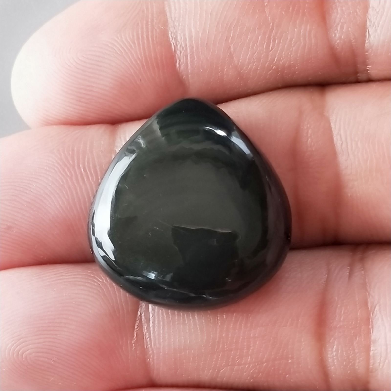 Ossidiana Arcobaleno Sheen Forma Goccia Piatto Cabochon Liscio Fatto a Mano 24X23X7mm 5,00gm 1pz