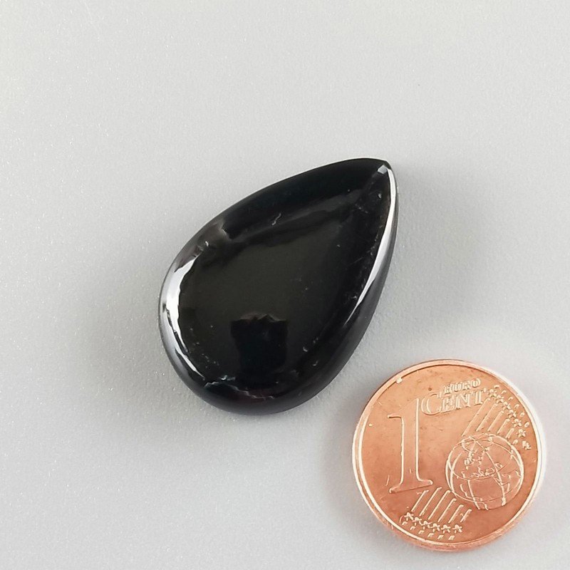 Cabochon di Ossidiana Arcobaleno Sheen Goccia, Piatto e Liscio, 26x18x6 mm, 4,30 g, Fatto a Mano